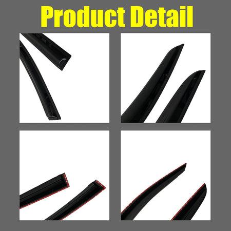 Labwork Window Visor Vent Shade Deflector Guard Sun/Rain For Toyota C-HR 17-20-Lab Work Auto Parts-