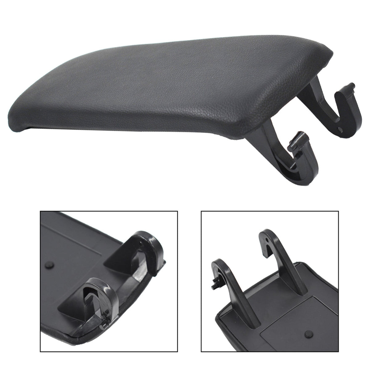 Leather Armrest Center Box Console Lid Cover for 2004-2008 AUDI A4 B7 Black US Lab Work Auto