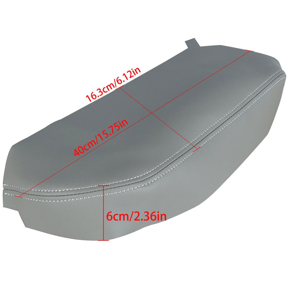 Leather Armrest Center Console Lid Cover Fit for Acura MDX 2007-2013 Light Gray Lab Work Auto