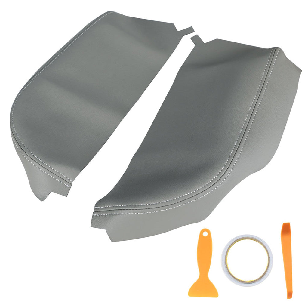 Leather Armrest Center Console Lid Cover Fit for Acura MDX 2007-2013 Light Gray Lab Work Auto