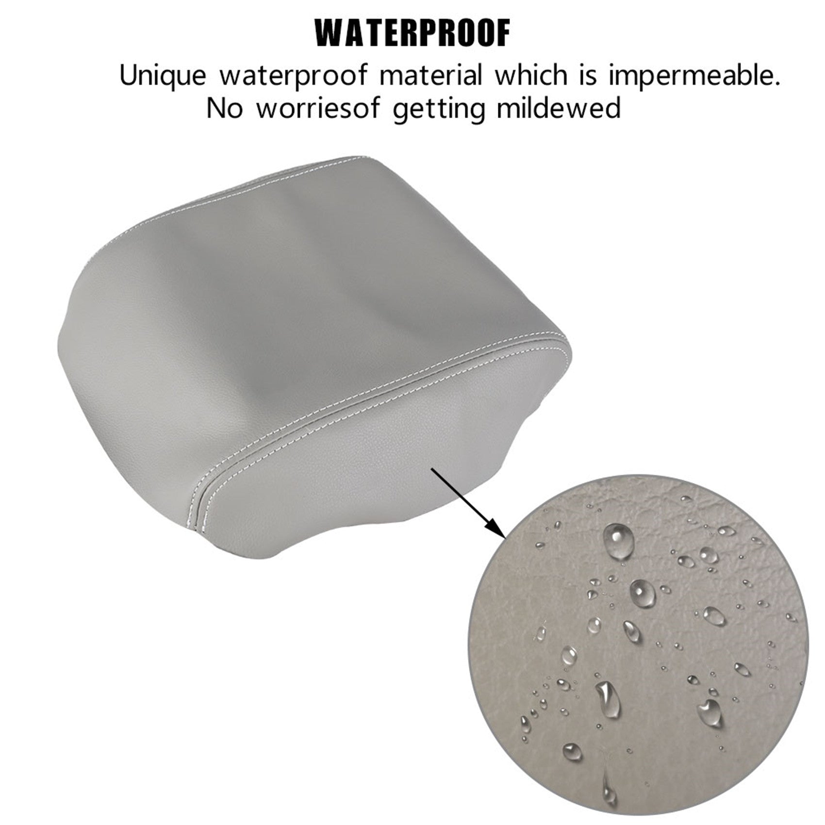 Leather Gray Front Center Console Lid Door Armrest Cover For 09-15 Honda Pilot Lab Work Auto