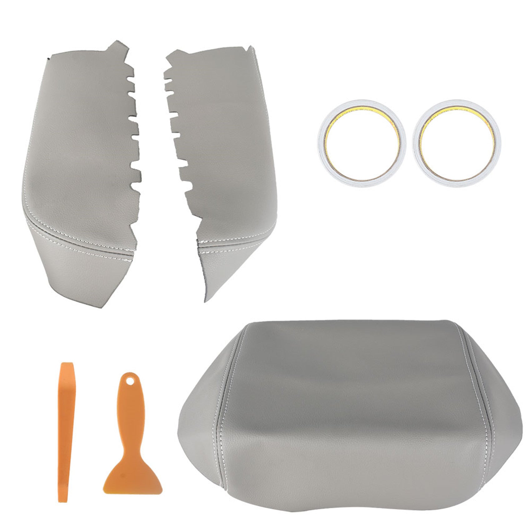 Leather Gray Front Center Console Lid Door Armrest Cover For 09-15 Honda Pilot Lab Work Auto