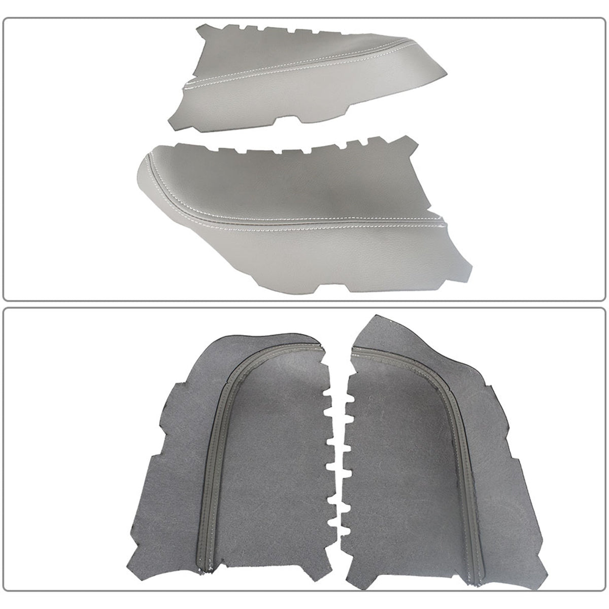 Leather Gray Front Center Console Lid Door Armrest Cover For 09-15 Honda Pilot Lab Work Auto