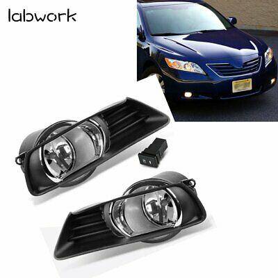 Left+Right Clear Bumper Fog Lights w/Switch Kit For 2007-2009 Toyota Camry Lab Work Auto