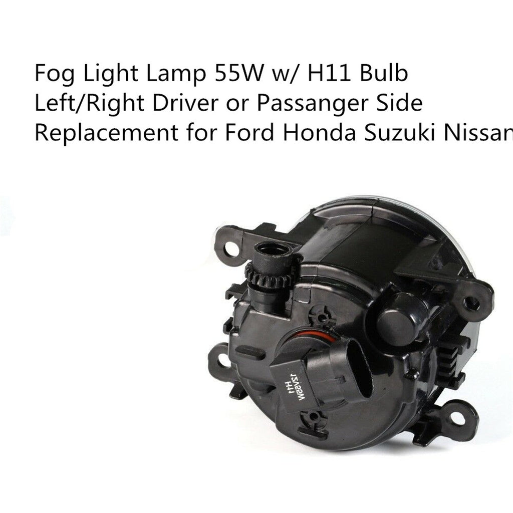 Left/Right Driver Passanger Side Fog Light Lamp 55W w/ H11 Bulb for Ford Honda Lab Work Auto