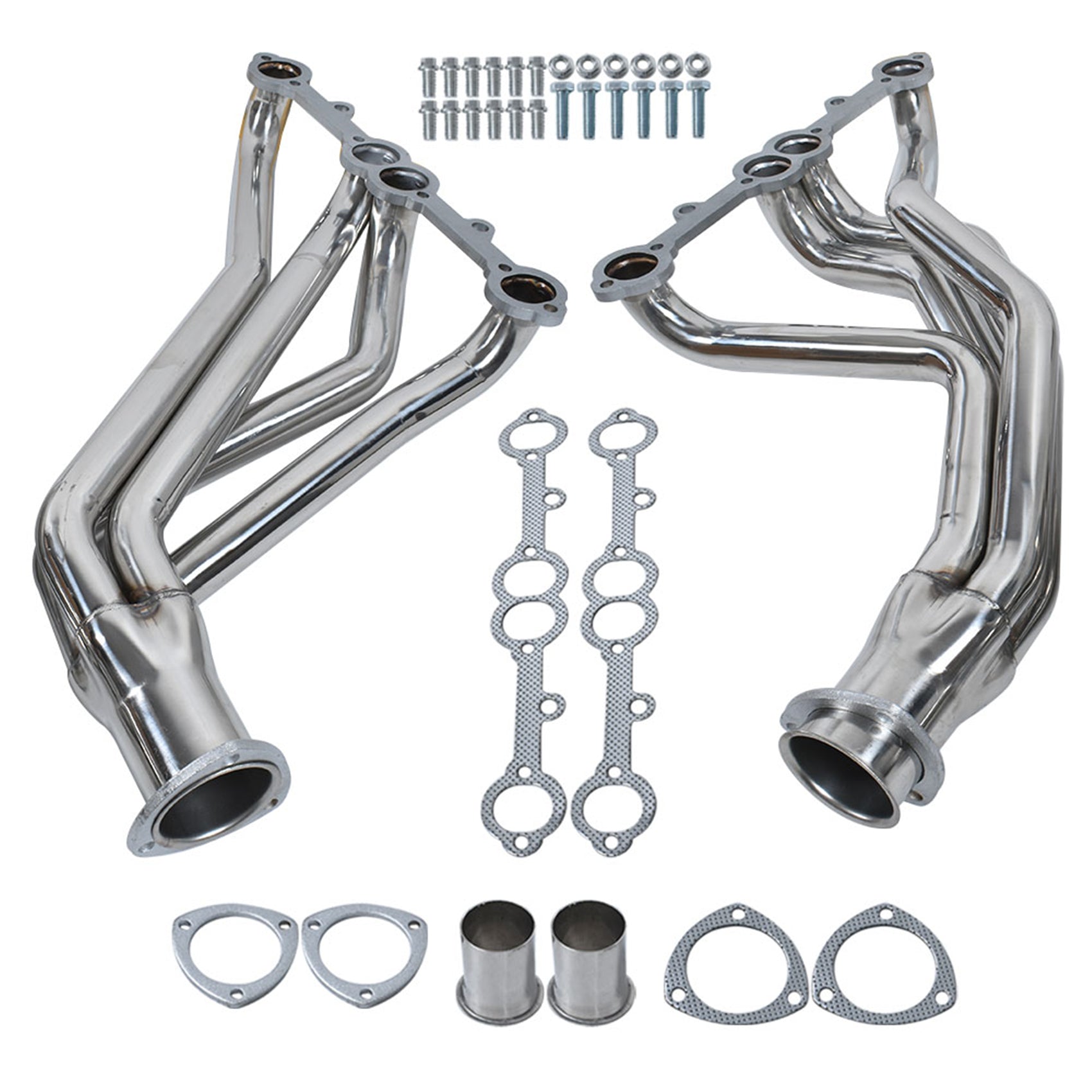 Header Front Long Tube Racing Exhaust Manifold Header Front Fit for 69-81 Chevy Co ...