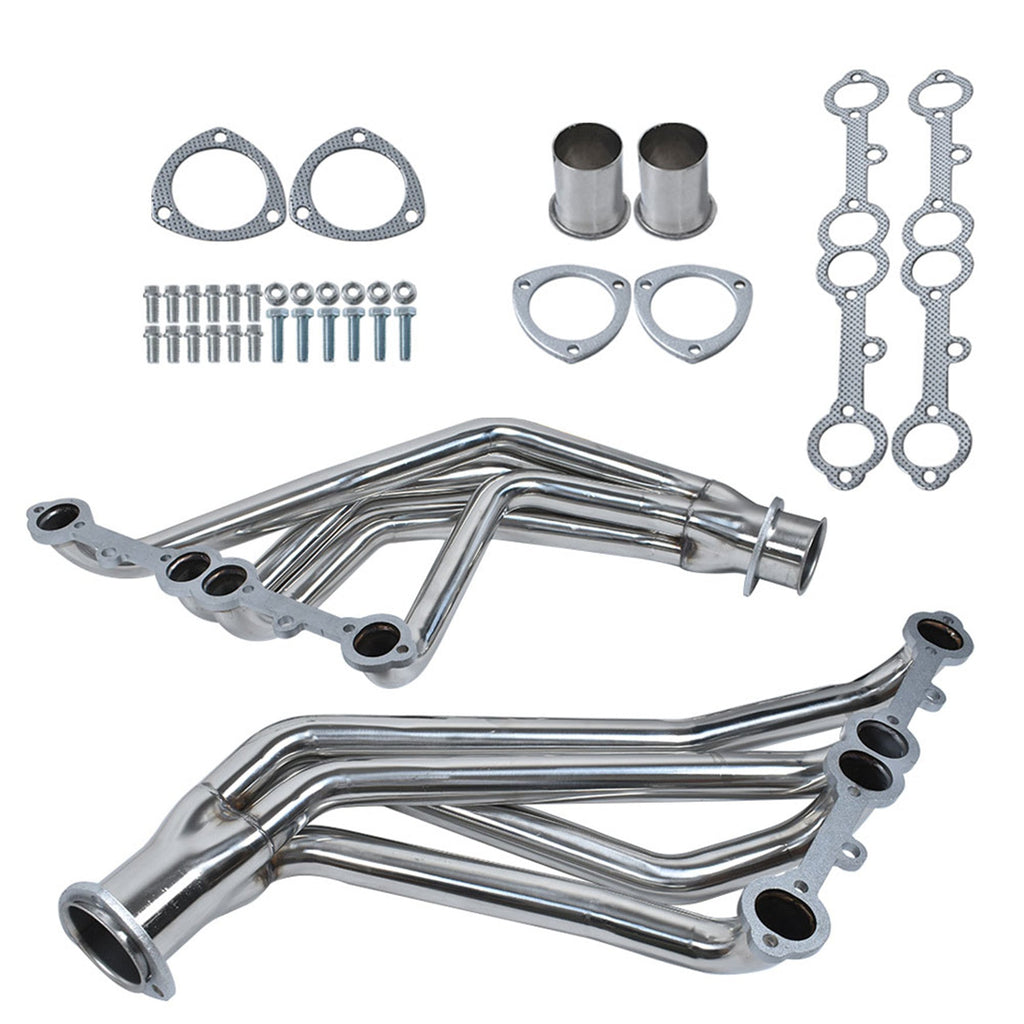 Long Tube Racing Exhaust Manifold Header Front Fit for 69-81 Chevy Corvette 5.7L Lab Work Auto