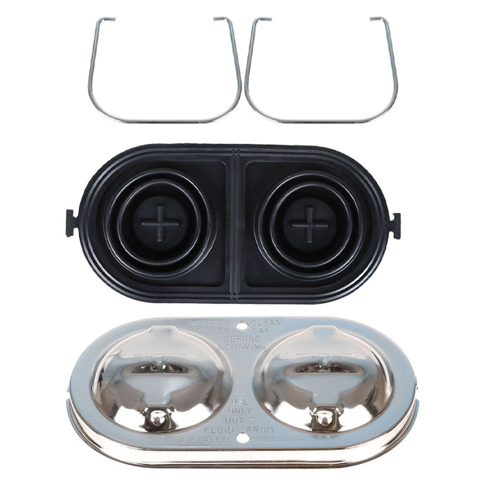 Master Cylinder Cover Chrome w/ Bails & Gaskets Ready For Chevrolet Corvette Lab Work Auto