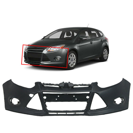 NEW Primered - Front Bumper Cover for 2012 2013 2014 Ford Focus Sedan/Hatch Lab Work Auto