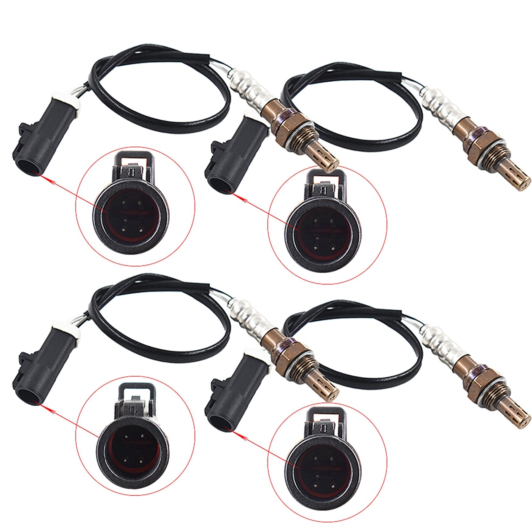 New 2 Upstream  2 Downstream Oxygen O2 Sensor For 99-03 Ford Mustang 3.8 4.6L US Lab Work Auto
