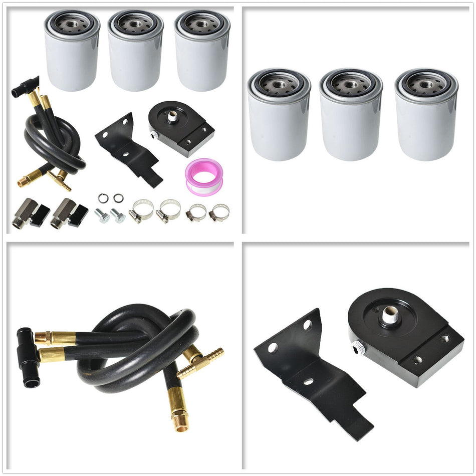 New Coolant Filtration Filter Kit 3Filter For 03-07 Ford 6.0L Powerstroke Diesel-Lab Work Auto Parts-