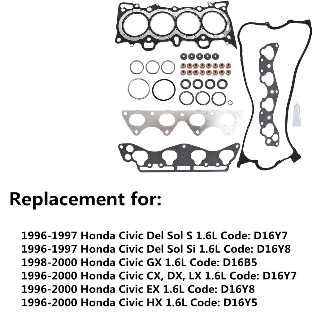 New MLS Head Gasket Set For 1996-2000 Honda Civic Del Sol 1.6L D16Y5 D16Y7 D16Y8 Lab Work Auto