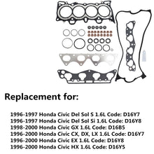 Load image into Gallery viewer, New MLS Head Gasket Set For 1996-2000 Honda Civic Del Sol 1.6L D16Y5 D16Y7 D16Y8 Lab Work Auto