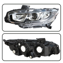 Load image into Gallery viewer, Projector Headlight For 2016-2018 Honda Civic Halogen Headlamp Chrome Driver LH Lab Work Auto