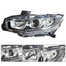 Load image into Gallery viewer, Projector Headlight For 2016-2018 Honda Civic Halogen Headlamp Chrome Driver LH Lab Work Auto