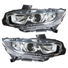 Load image into Gallery viewer, Projector Headlights For 2016-2020 Honda Civic Halogen Headlamps Chrome RH &amp; LH Lab Work Auto