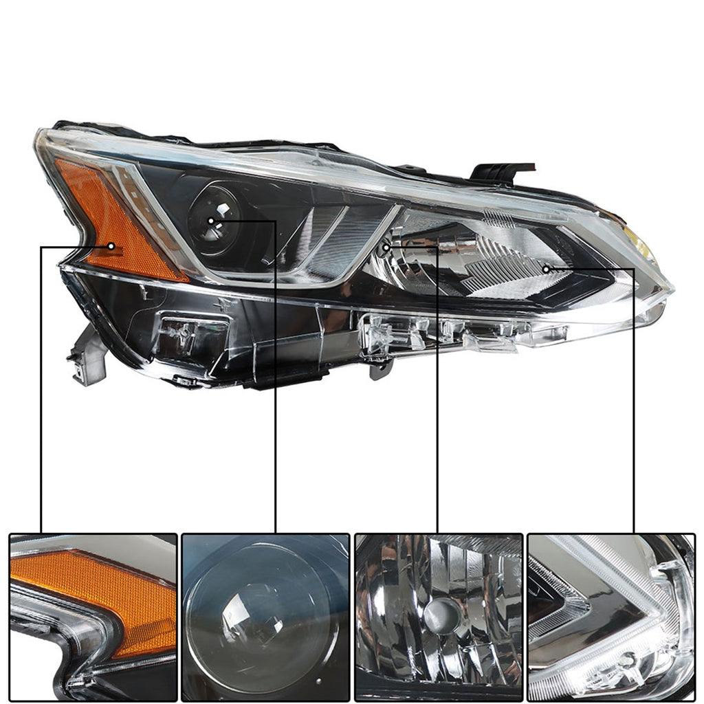 Projector Headlights For 2019-2020 Nissan Altima Halogen Headlamps Right & Left Lab Work Auto