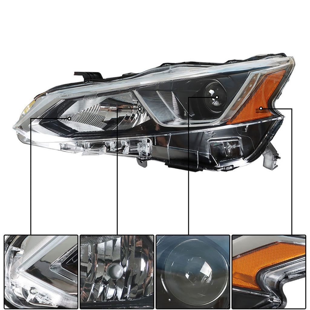 Projector Headlights For 2019-2020 Nissan Altima Halogen Headlamps Right & Left Lab Work Auto