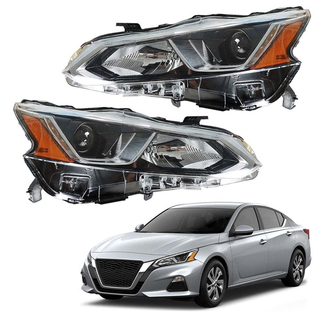 Projector Headlights For 2019-2020 Nissan Altima Halogen Headlamps Right & Left Lab Work Auto