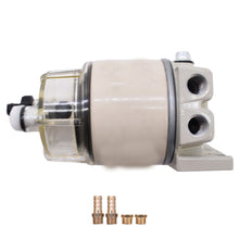 Load image into Gallery viewer, R12T Fuel Filter Water Separator 120AT NPT ZG1/4-19 with Fitting Complete Combo Filter Fit for Automotive Racor R12T 10 Micron Marine Diesel Engine 3/8 Inch NPT Outboard Motor Durable Spin-on Housing Lab Work Auto