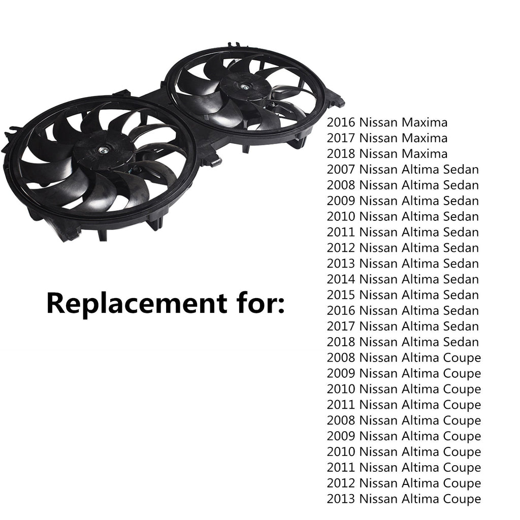 Radiator + AC Condenser Cooling Fan For 07-18 Altima Sedan 16-18 Maxima 620-453 Lab Work Auto