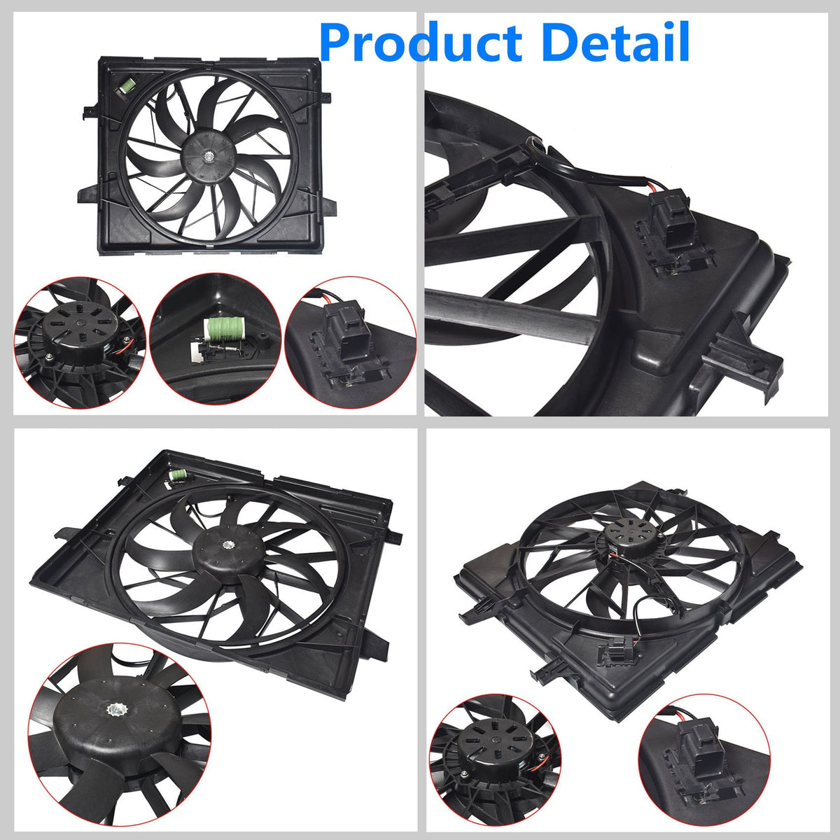 Radiator And A/C Condenser Fan For Jeep Grand Cherokee Dodge Durango 3 prong Lab Work Auto