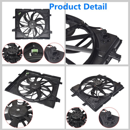 Radiator And A/C Condenser Fan For Jeep Grand Cherokee Dodge Durango 3 prong Lab Work Auto