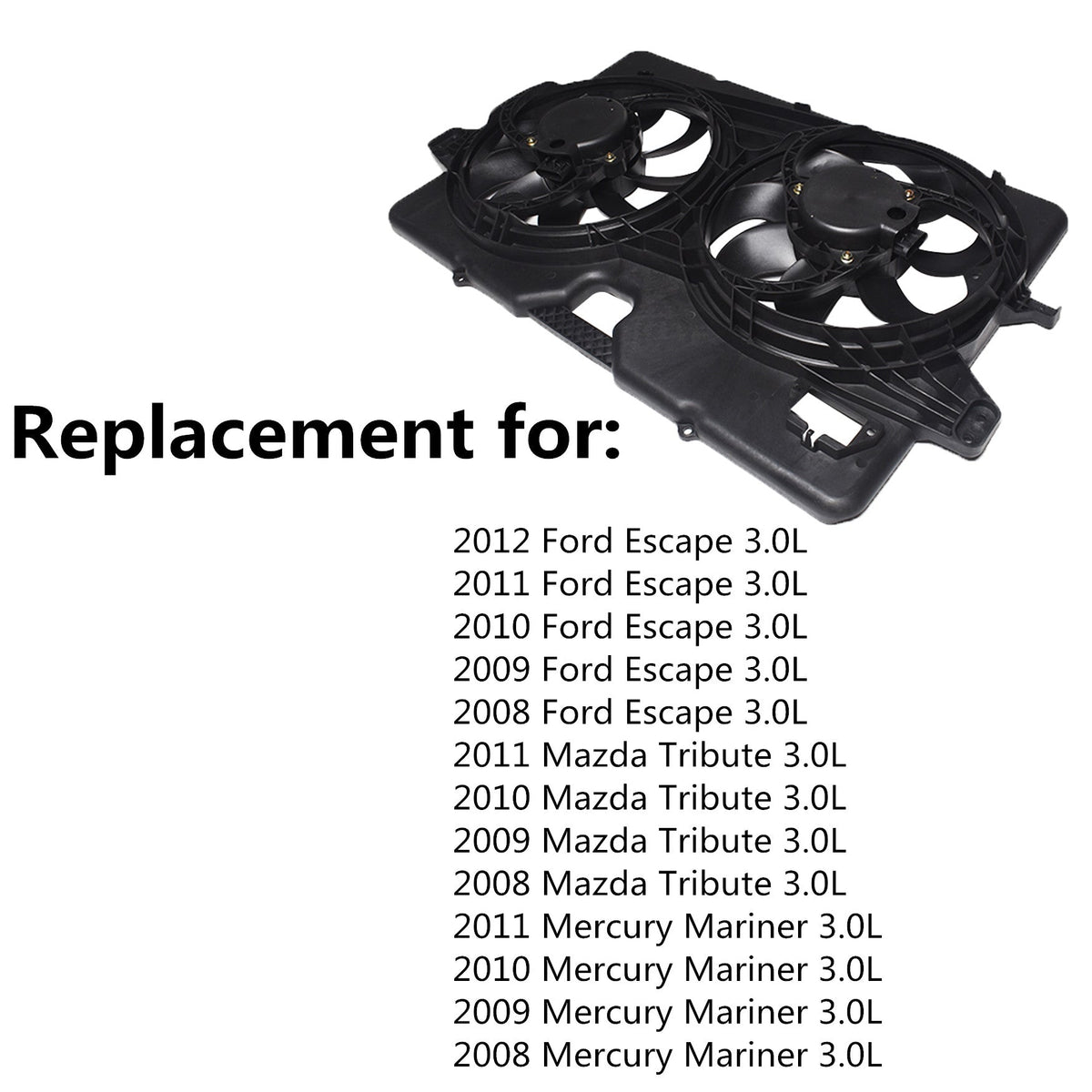 Radiator And Condenser Fan For Ford Escape Mercury Mariner FO3115182 FA70593 Lab Work Auto