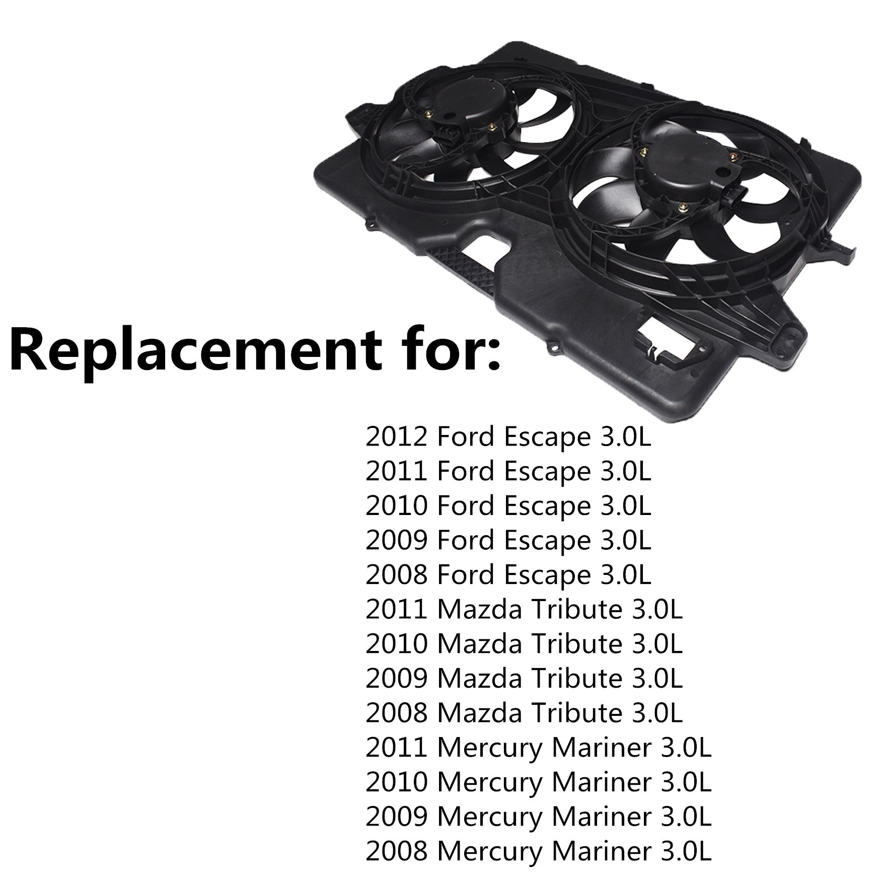 Radiator And Condenser Fan For Ford Escape Mercury Mariner FO3115182 FA70593 Lab Work Auto