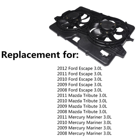 Radiator And Condenser Fan For Ford Escape Mercury Mariner FO3115182 FA70593 Lab Work Auto