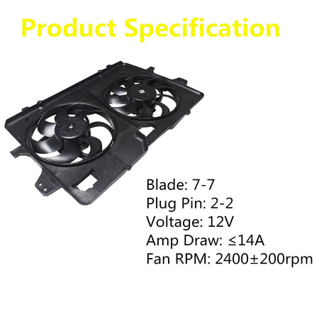 Radiator And Condenser Fan For Ford Escape Mercury Mariner FO3115182 FA70593 Lab Work Auto