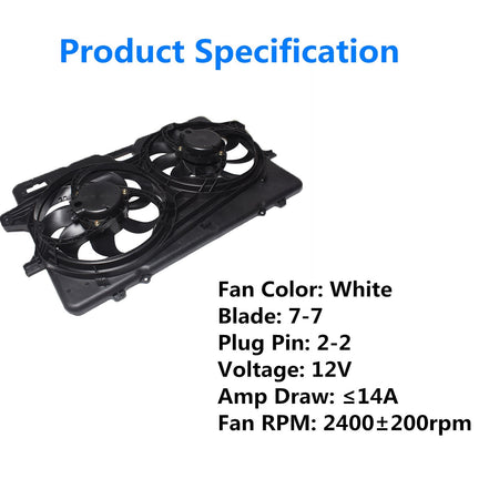 Radiator And Condenser Fan For Ford Escape Mercury Mariner FO3115182 FA70593 Lab Work Auto