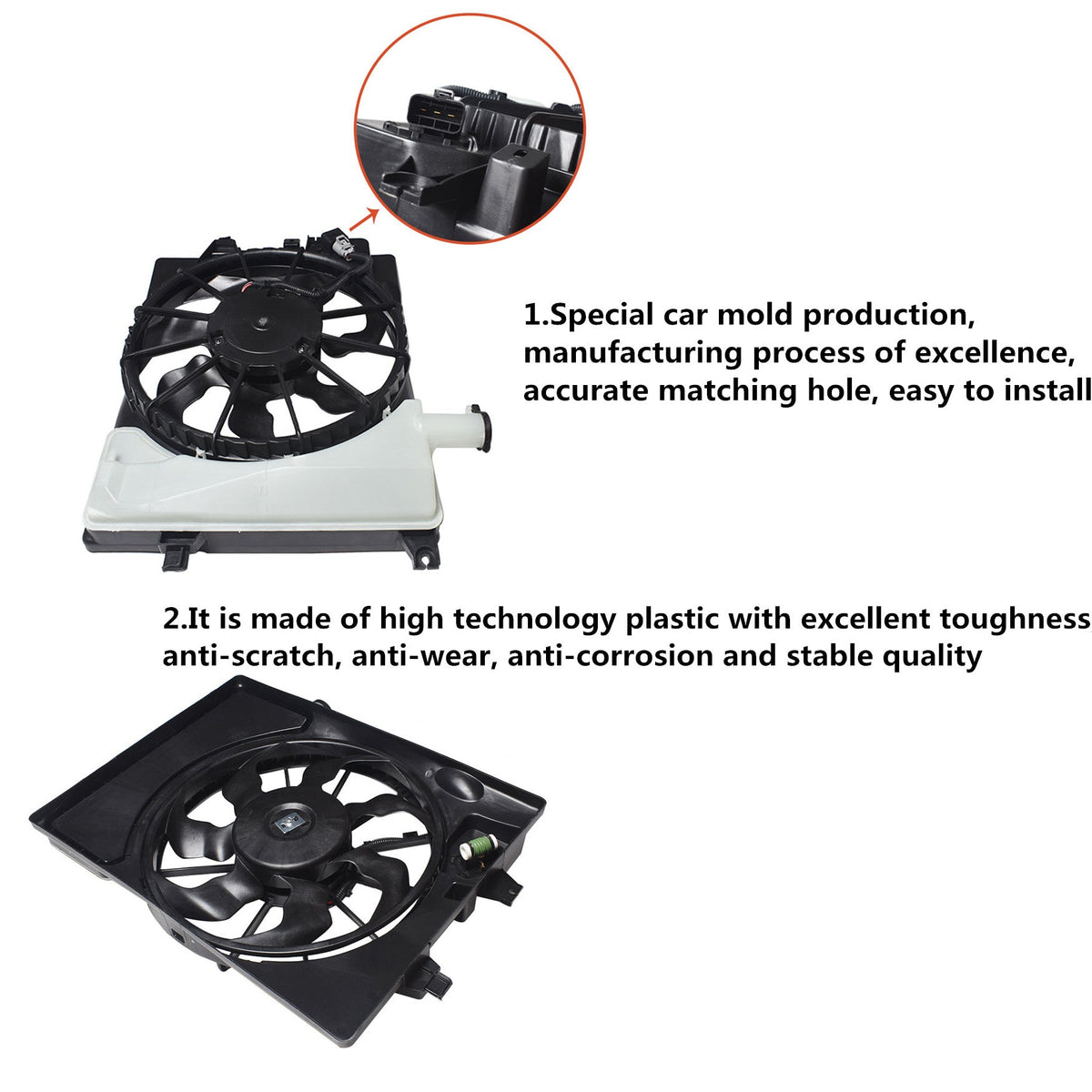 Radiator And Condenser Fan For Hyundai Elantra Kia Forte HY3115152 TYC623510 Lab Work Auto