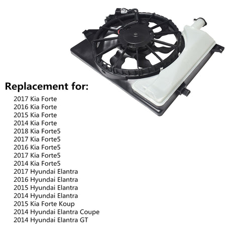 Radiator And Condenser Fan For Hyundai Elantra Kia Forte HY3115152 TYC623510 Lab Work Auto