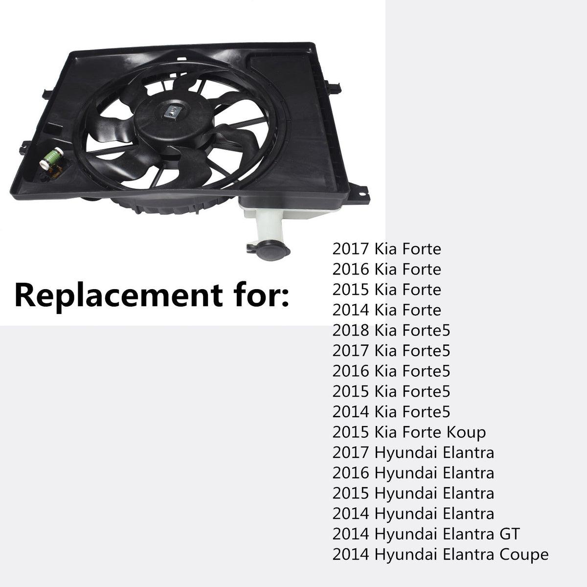 Radiator And Condenser Fan For Hyundai Elantra Kia Forte HY3115152 TYC623510 Lab Work Auto