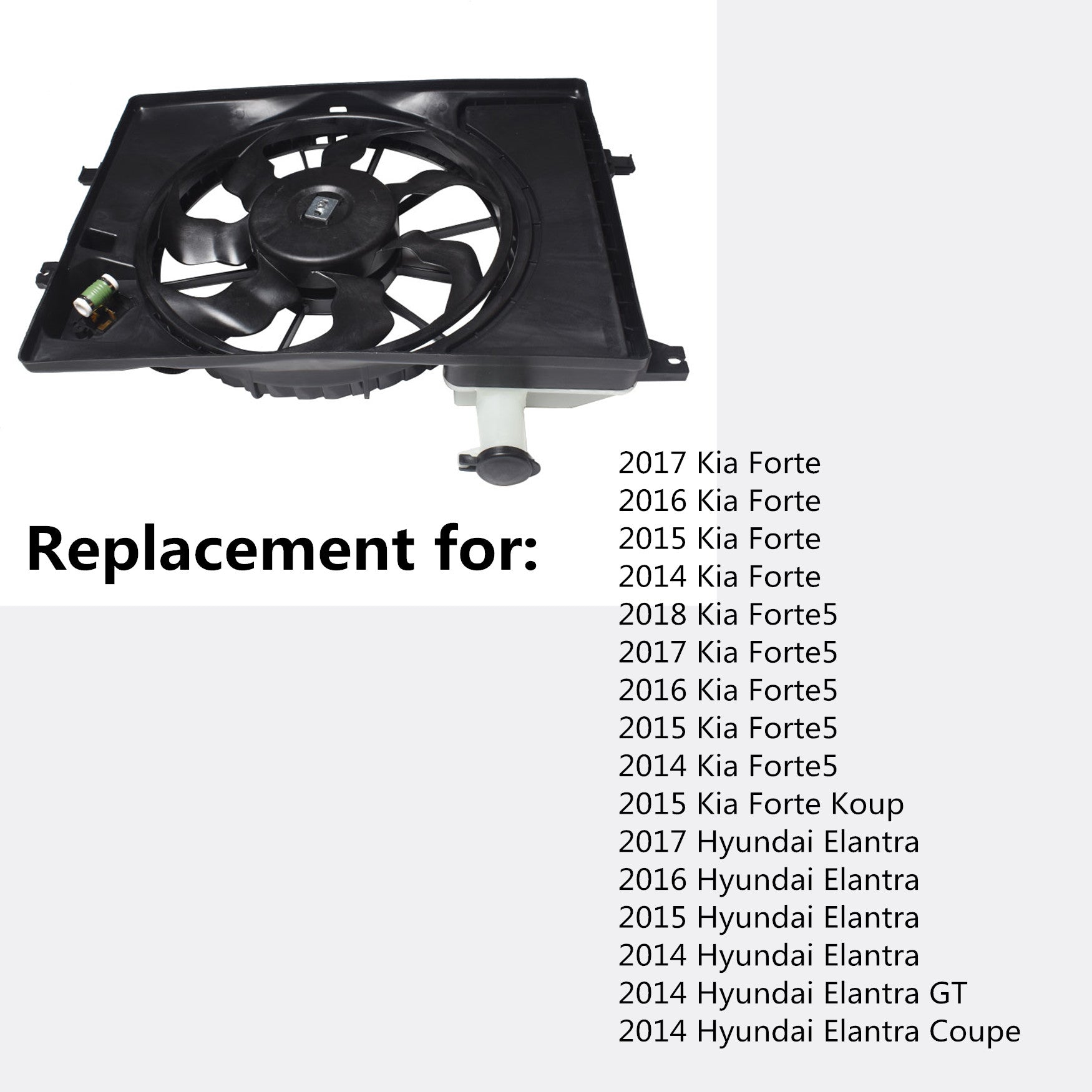 Radiator And Condenser Fan For Hyundai Elantra Kia Forte HY3115152 TYC623510 Lab Work Auto