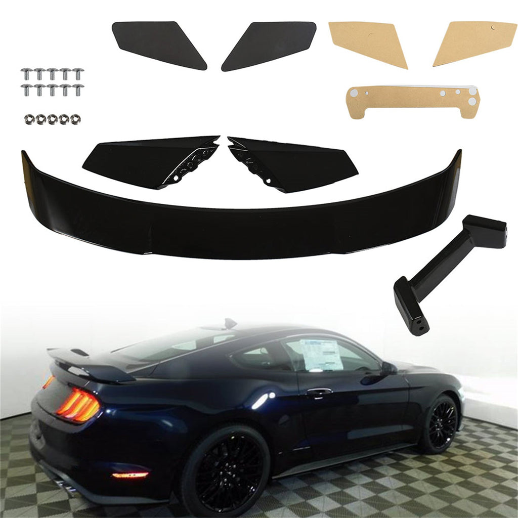 Rear Trunk Spoiler Wing Glossy Black GT Style For 2015-2020 Ford Mustang S550 Lab Work Auto