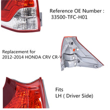 Load image into Gallery viewer, Red Left Driver Side Tail Light For 2012 2013 2014 Honda CRV CR-V 12 13 14 NEW Lab Work Auto