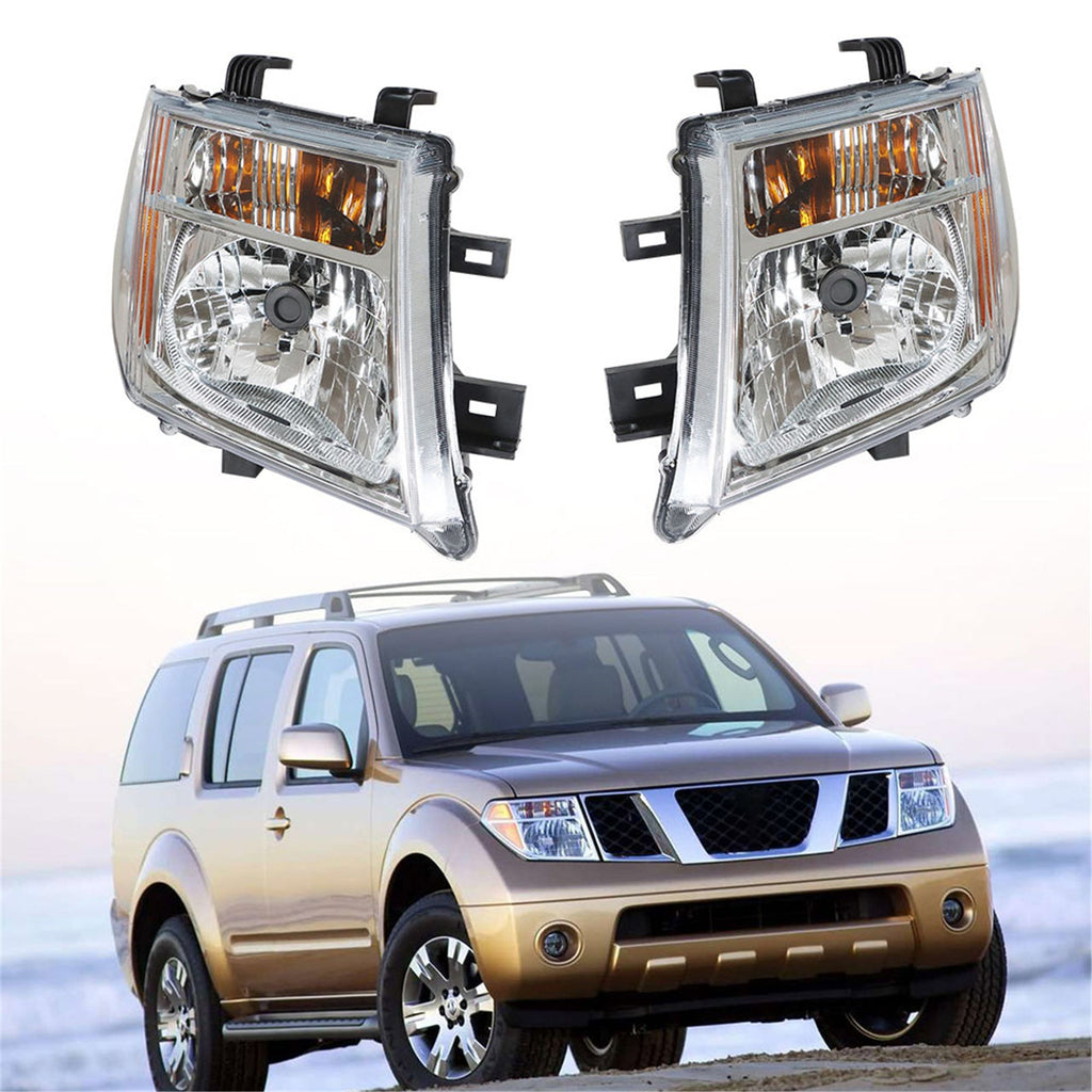 Replacement Headlight Pair For Nissan Pathfinder/Frontier 2005-07/08 Clear Lens Lab Work Auto