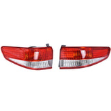 Right & Left Tail Light Lamps For 2003-2004 Honda Accord Red Lens Chrome Housing