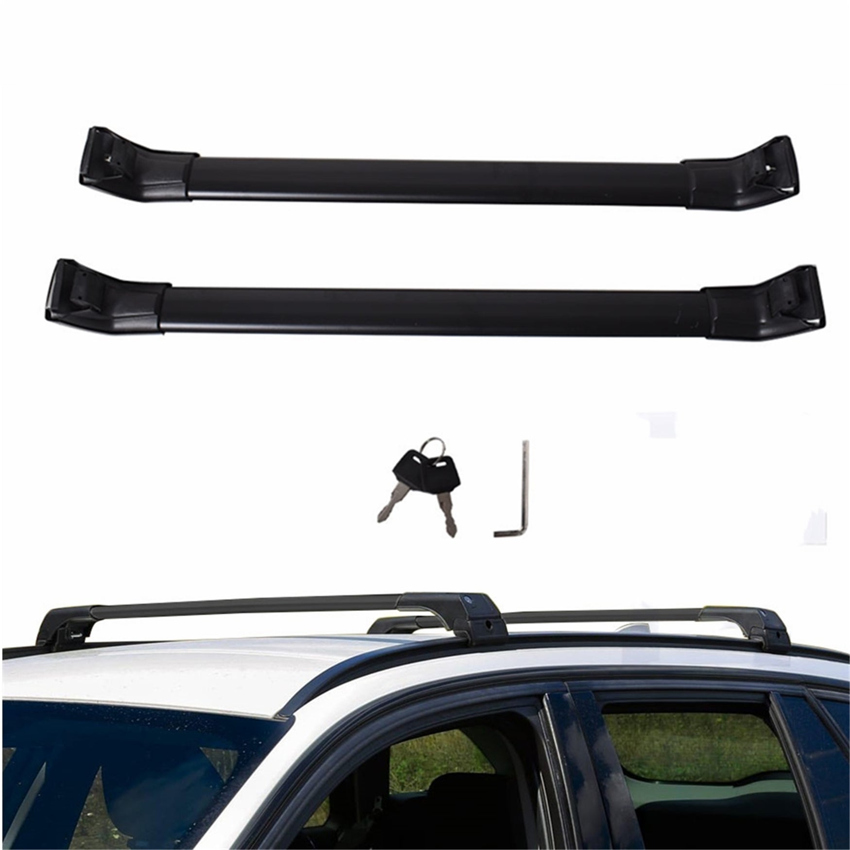 Roof Rail Rack Cross Bar Baggage Crossbar Fit For Hyundai TUCSON 2016-2020 Black Lab Work Auto