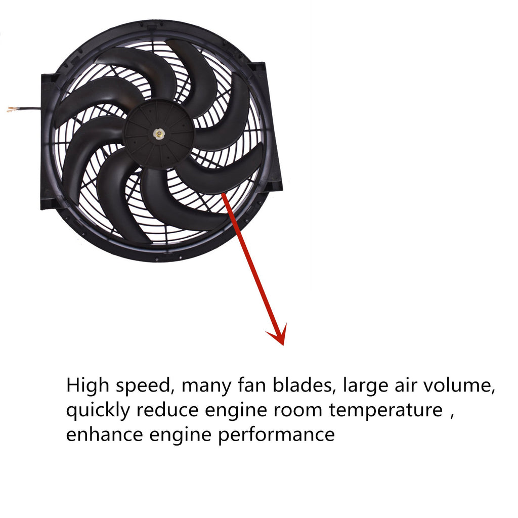 Set 2 12 inch Universal 12V Electric Radiator Cooling Slim Fans Push Pull Mount Lab Work Auto