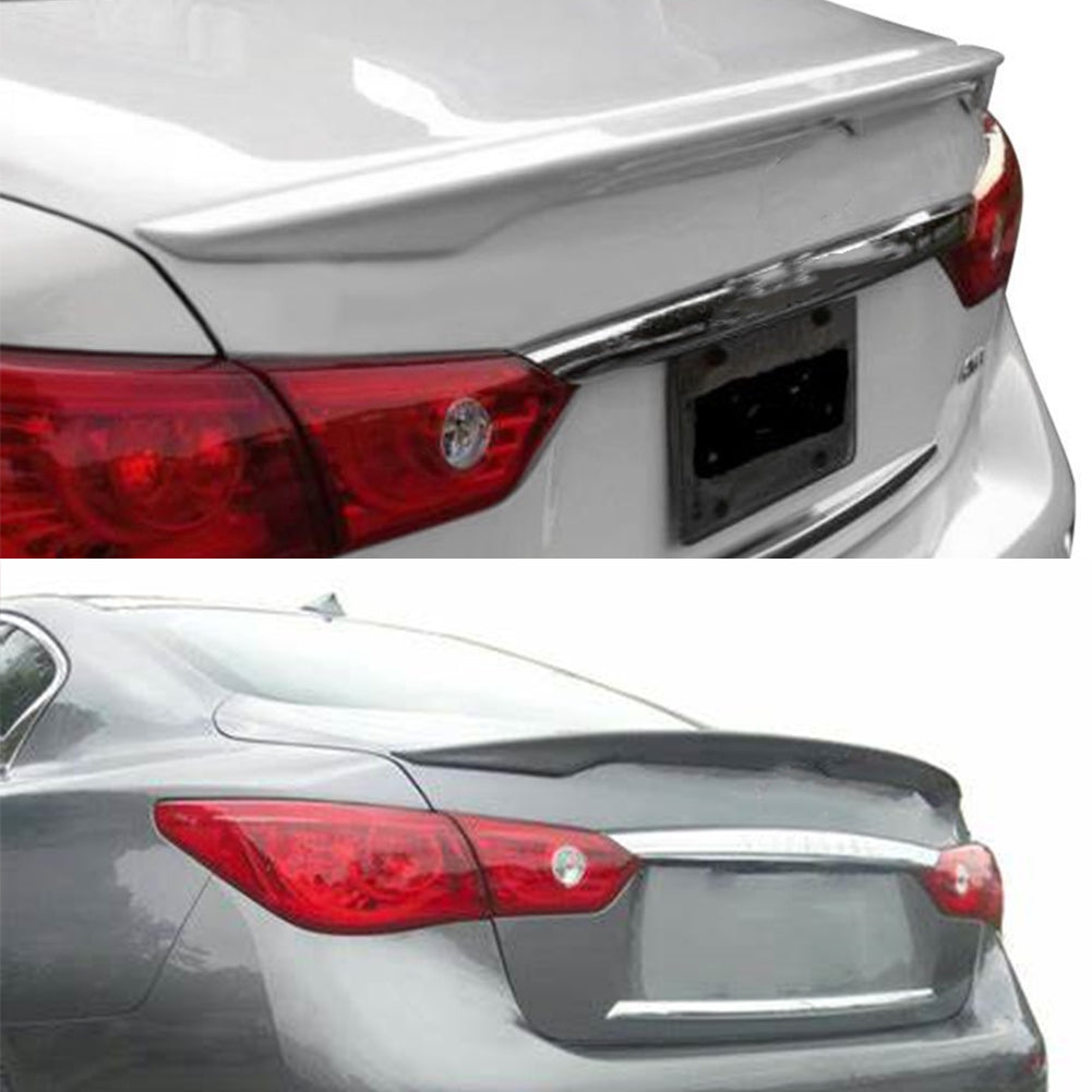 Spoiler For INFINITI Q50 JDM 2014-20 Painted Gloss Black Rear Trunk Splitter ABS Lab Work Auto