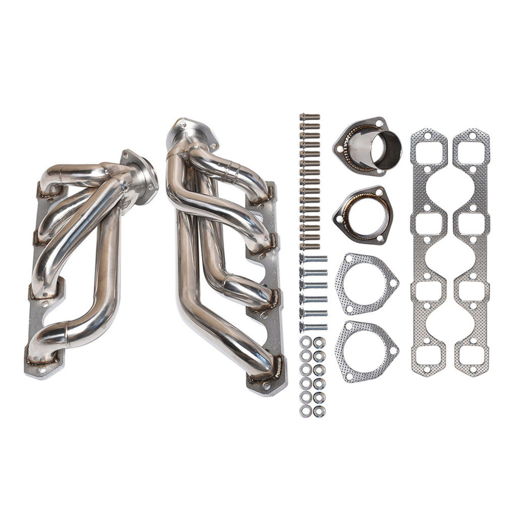 Stainless Steel Shorty Headers Exhaust Manifolds For 1965-1976 Ford 260 289 302 Lab Work Auto