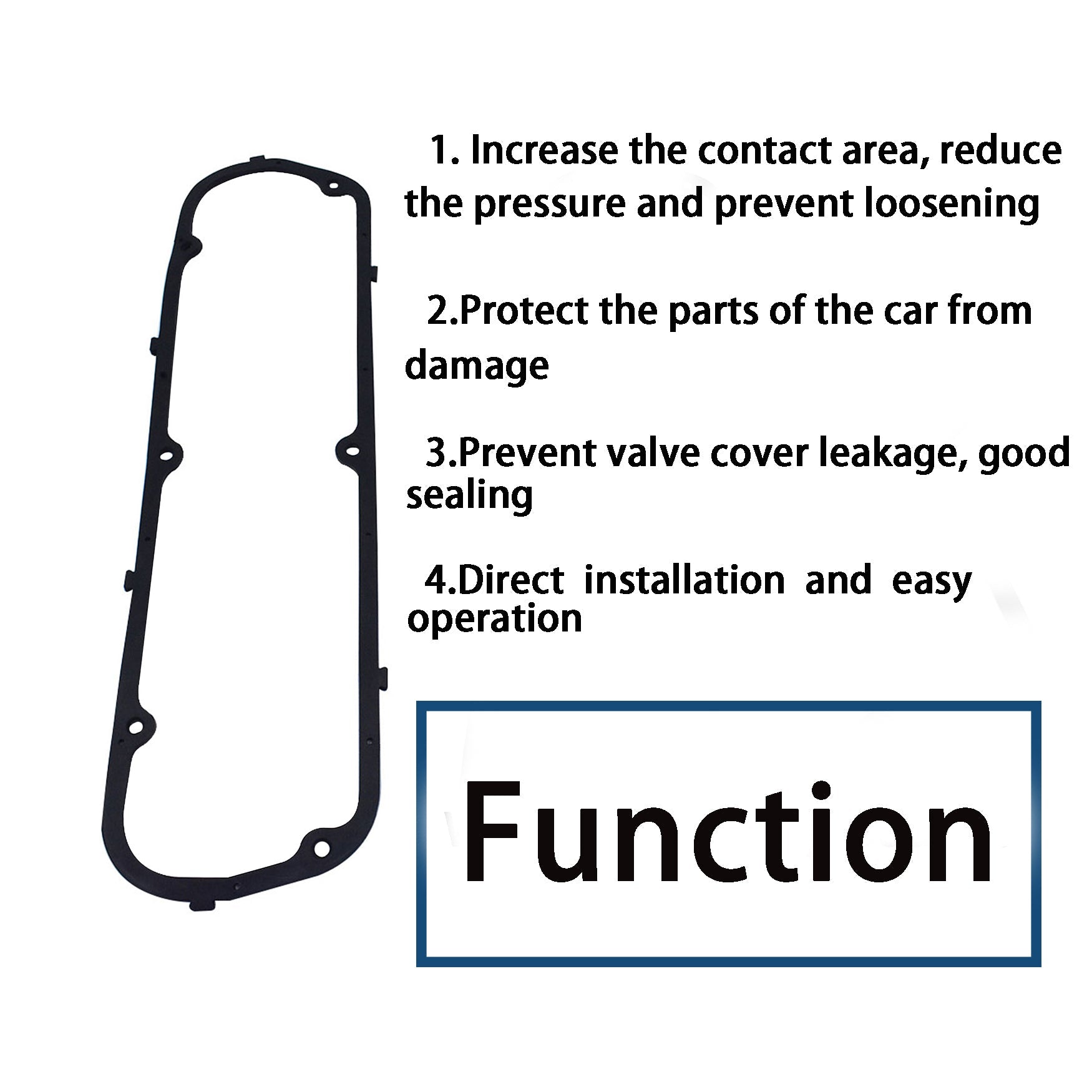 Steel Core Rubber Valve Cover Gaskets for SB Ford 260 289 302 347 351W SBF Lab Work Auto