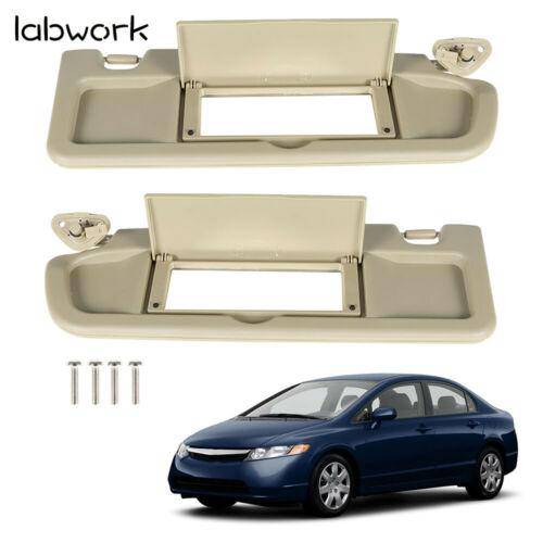 Sun Visor Pearl Ivory Tan Pair Right & Left  For 2006-2011 Honda Civic Visor Lab Work Auto