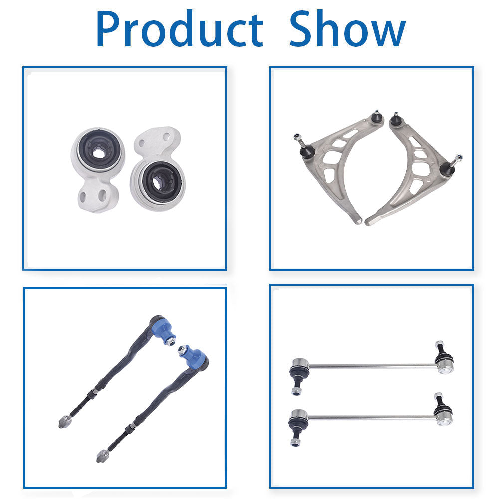 Suspension Kit for E46 3 Series Lower Control Arms Tie Rod Ends Sway Bar Links Lab Work Auto