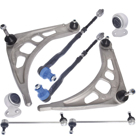 Suspension Kit for E46 3 Series Lower Control Arms Tie Rod Ends Sway Bar Links Lab Work Auto