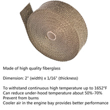 Load image into Gallery viewer, T4 Titanium Turbo Heat Shield Blanket Cover + 2&quot; Exhaust Header Wrap Tape Lab Work Auto 