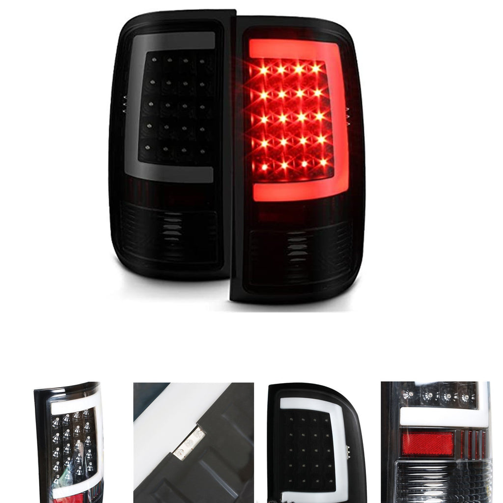 Tail Lights Lamps For 2007-2013 GMC Sierra 1500 07-14 2500HD 3500HD Black LED Lab Work Auto